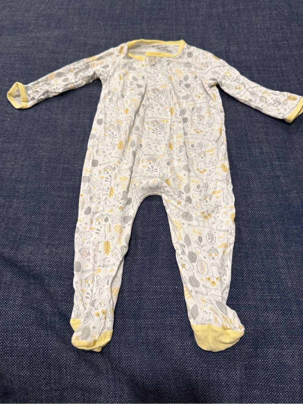 Magnetic Me White Yellow Footed Sleeper Modal 3-6 months Unisex Boys Girls